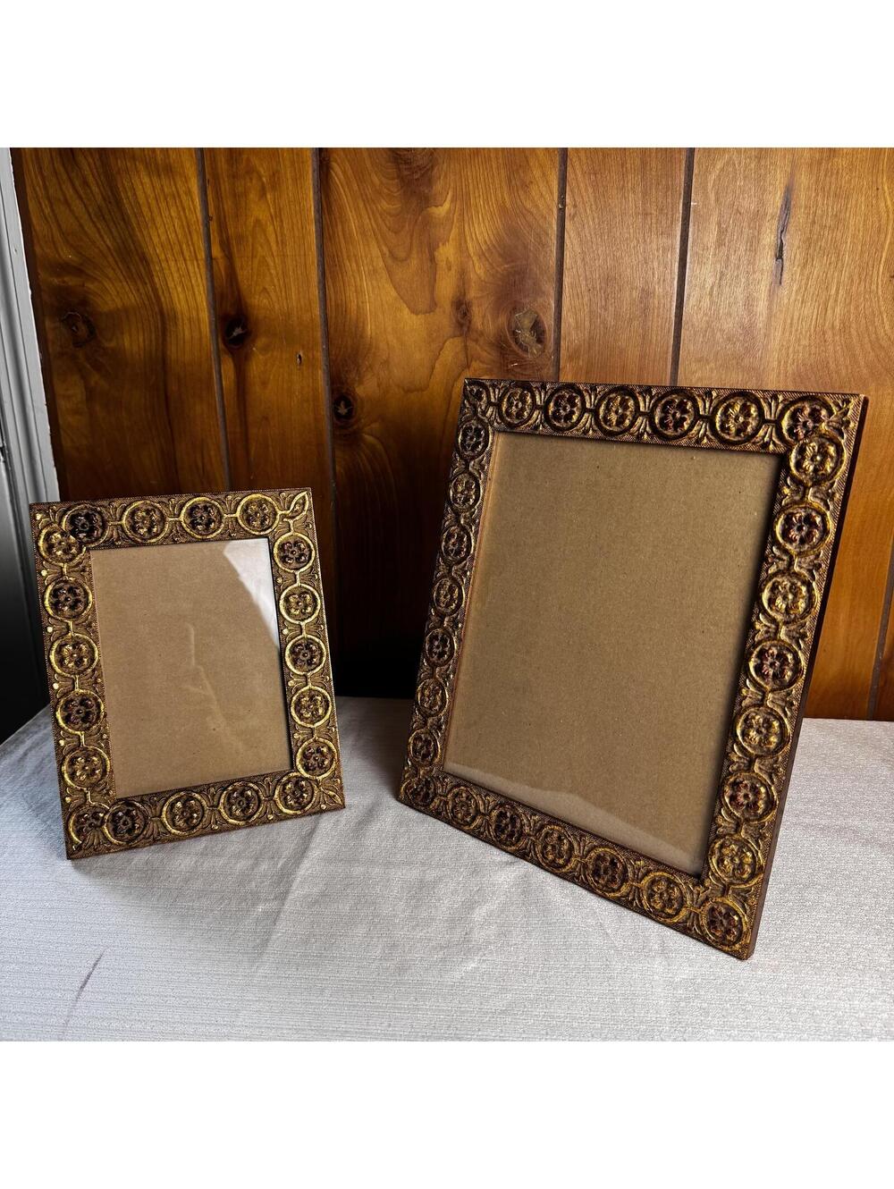Vintage Martin Aborn Picture Frame Set 5x7 & 8x10 Ornate Gold Bronze - Picture 4 of 11